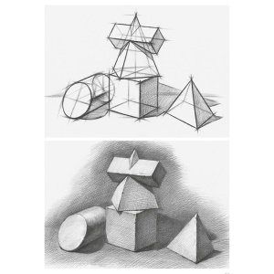 石膏几何体入门教程 零基础学素描 素描静物临摹书 素描几何体书 素描