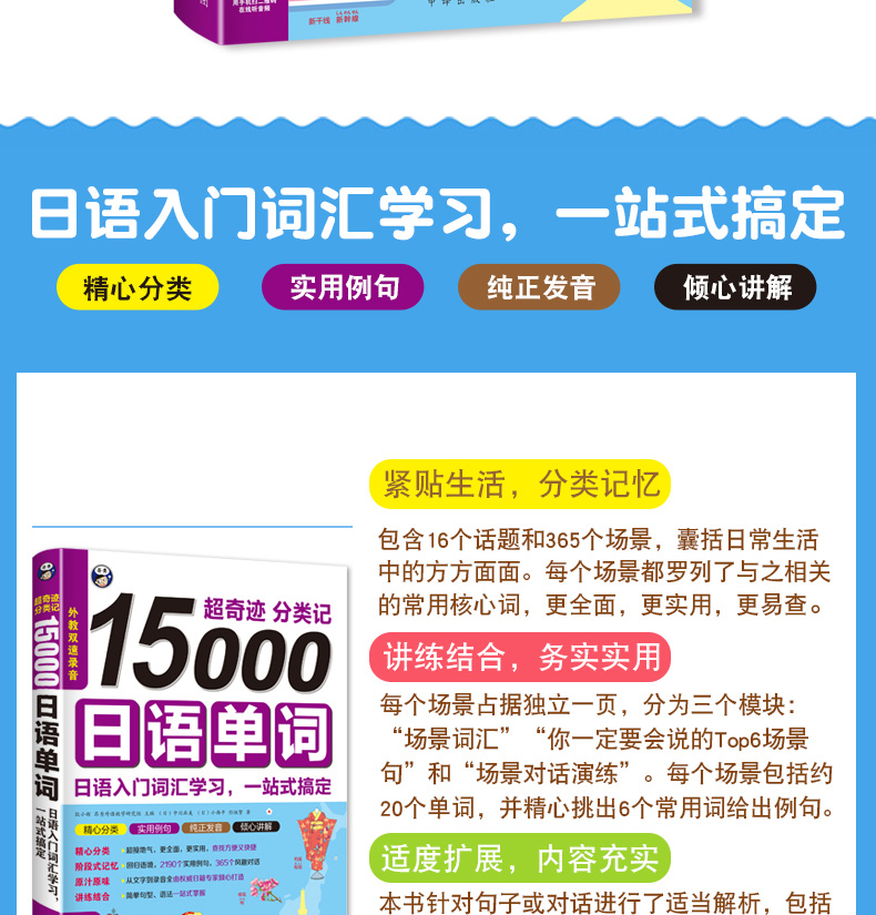 日语入门词汇学习手册教程 实用单词分类记忆自学 零基础日语单词随身