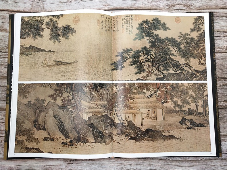 插盒精装8开大厚本中国古代绘画名作辑珍明唐寅唐伯虎画集明代山水画