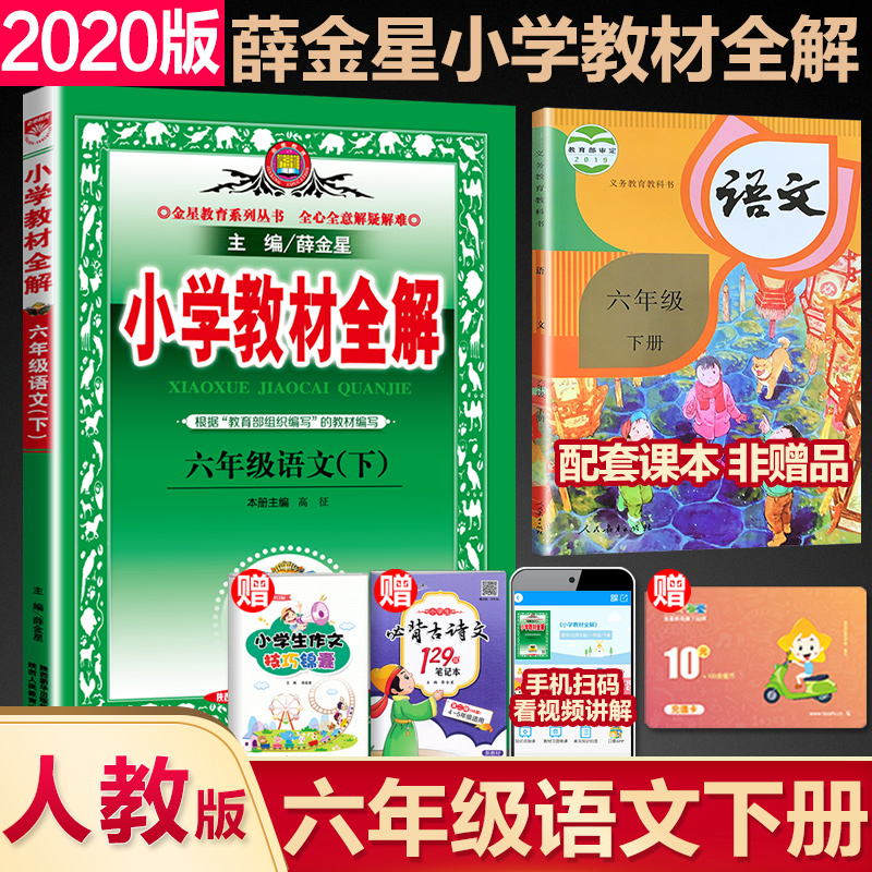 薛金星小学教材全解6六年级下册语文教材全解人教版六年级下册语文书