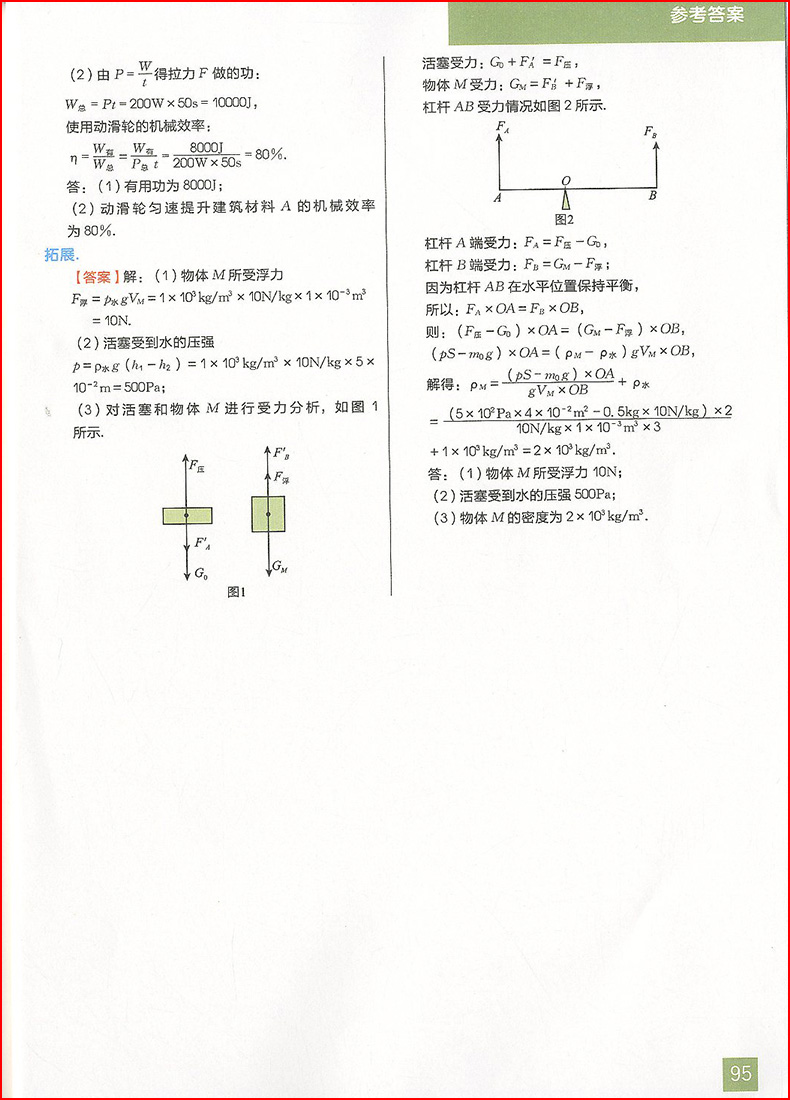 学而思秘籍初中物理力学专项突破+专项突破练习全2册七八九年级初中物理模拟中考