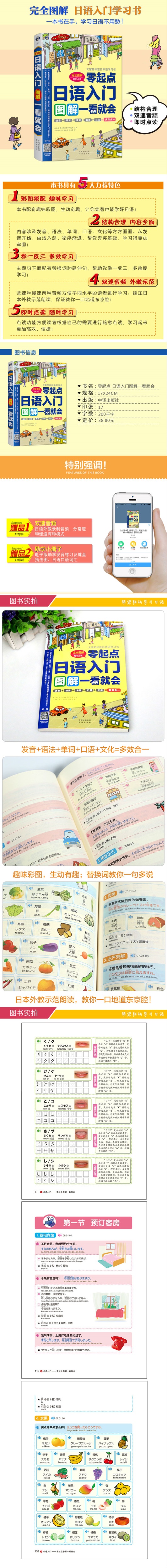 零起点日语入门图解一看就会日语入门自学教材初级日文日本语言日语零基础发音语法单词句子对话日语口语书籍