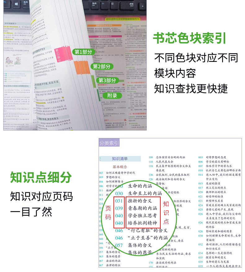 曲一线2020版初中知识清单道德与法治通用版第7次修订初一二三全国通用版七789年级政治