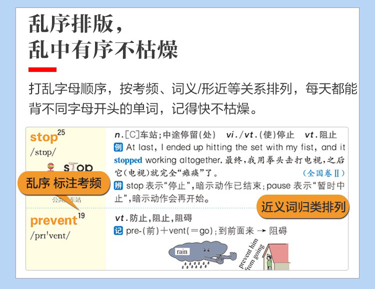 星火英语高中英语词汇乱序版 高中词汇单词书2021新版 高中英语3500新课标词汇+376新增词+325真题例句 高考英语词汇速记手册大全