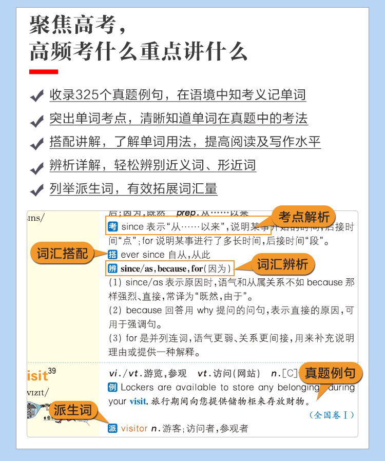 星火英语高中英语词汇乱序版 高中词汇单词书2021新版 高中英语3500新课标词汇+376新增词+325真题例句 高考英语词汇速记手册大全