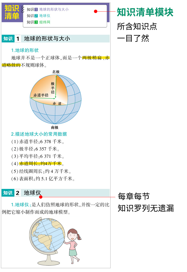 曲一线 2020版高中知识清单地理通用版第7次修订高考文科地理复习资料 高中知识大全清单地理必修