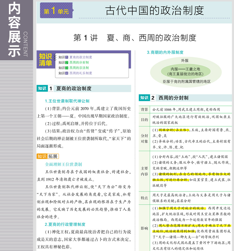 曲一线 2020版高中知识清单历史通用版第7次修订高中知识大全历史必修123选修134全套