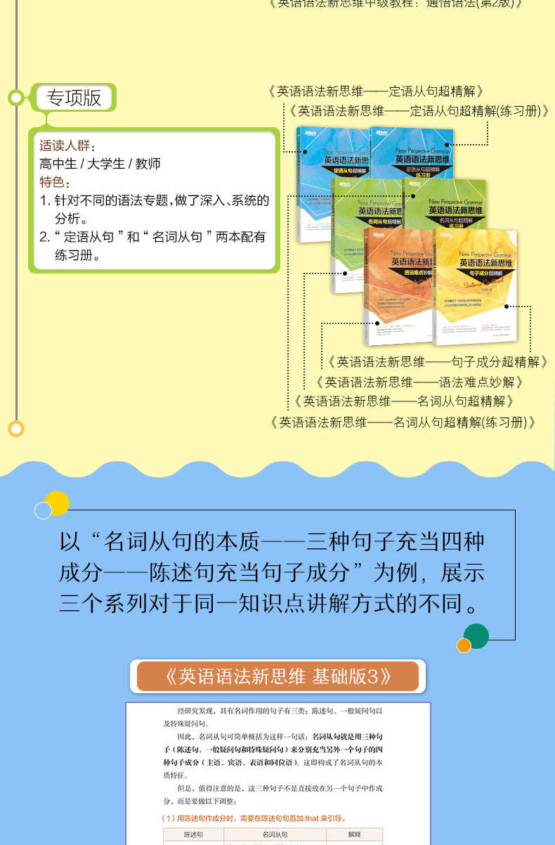新版】新东方英语语法新思维中级教程—通悟语法 新东方大愚英语 张满胜 大学英语语法书大全 实用英语语法练习初高中英语语法大全