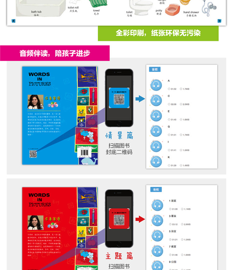 趣味单词大图翻翻书(全三册）幼儿英语启蒙教材英语绘本宝宝学少儿英语书绘本 3-6岁小学一年级启蒙幼儿园零基础少儿英语入门教材