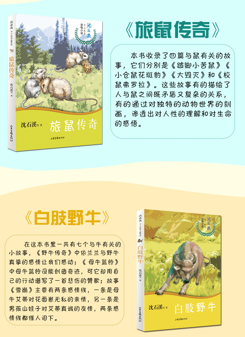 沈石溪十二生肖动物小说 全套12册 旅鼠传奇龙鸟传奇狗与狼的传说十二生肖故事书儿童读物初中小学生四五六年级课外阅读书畅销书籍