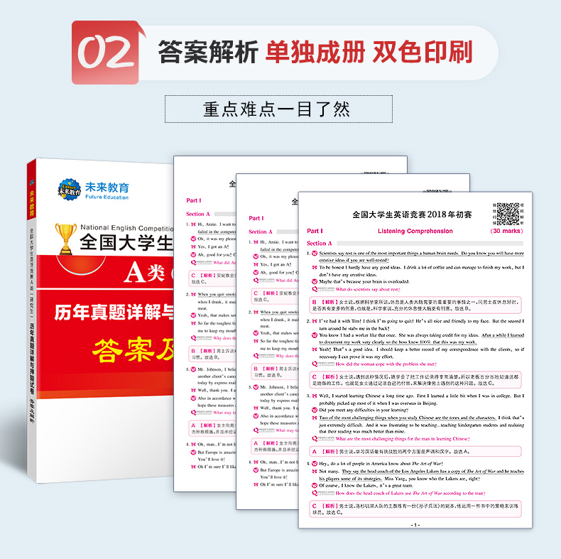 现货 未来教育2020年全国大学生英语竞赛A类(研究生)历年真题详解与押题试卷 答案及解析含2019年英语竞赛考试真题视频题库软件