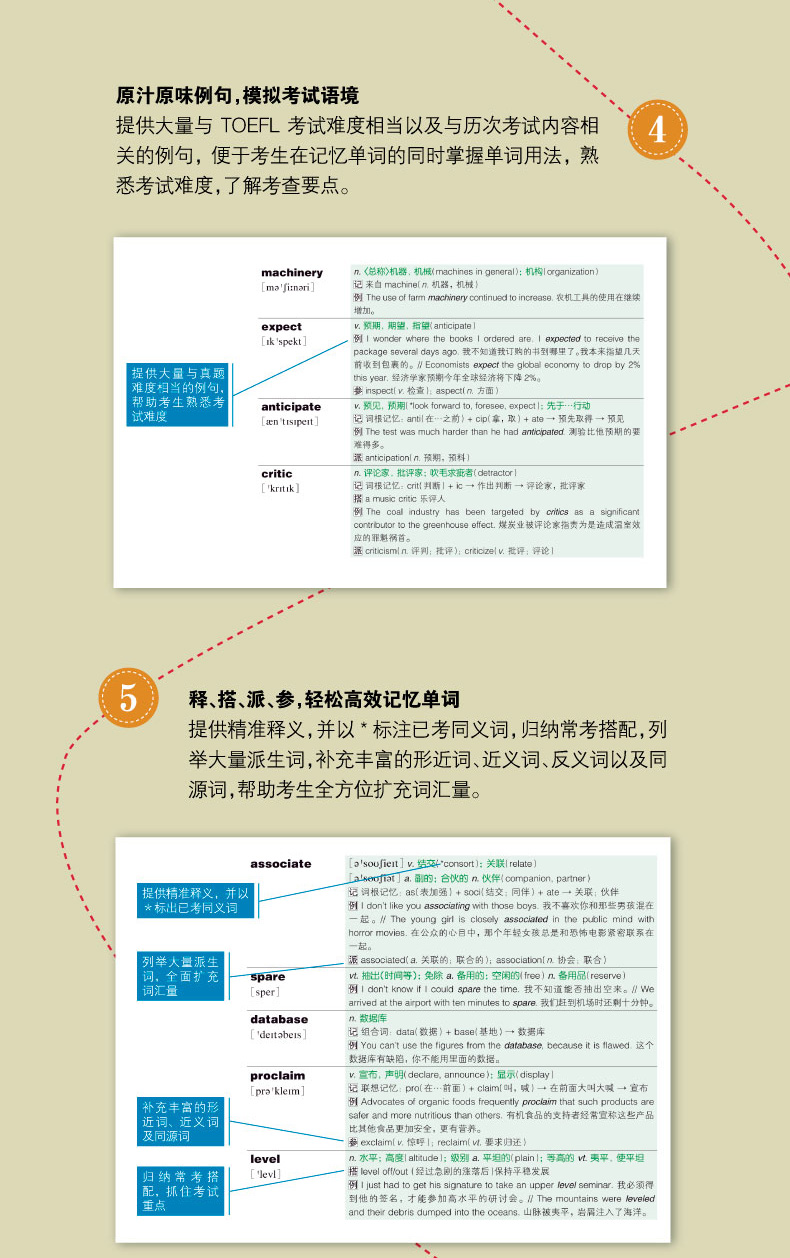 新版现货 新东方TOEFL词汇词根+联想记忆法(乱序版)(平装) 俞敏洪 托福词汇联想记忆 新东方托福词汇绿宝书 托福考试教材托福单词