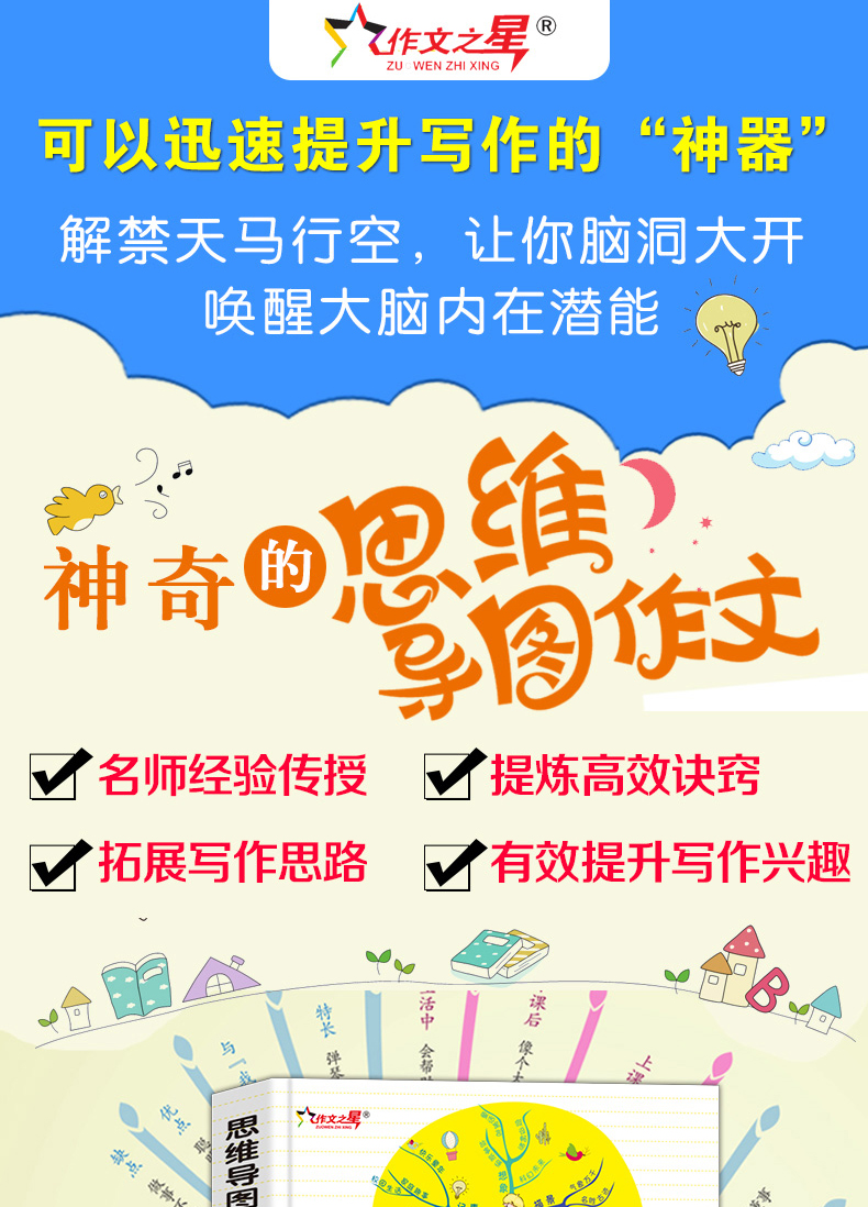 思维导图作文 小学生同步作文6年级 人教版小学作文书辅导大全6年级语文同步作文辅导书 日记起步写作训练 小学生作文大全写作提升