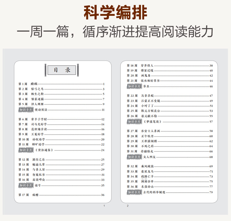 周计划 文言文阅读强化训练 六年级+小升初 赠朗诵音频 小学6年级升初中必备读本文言文拓展语文教辅辅导工具书每周10分钟