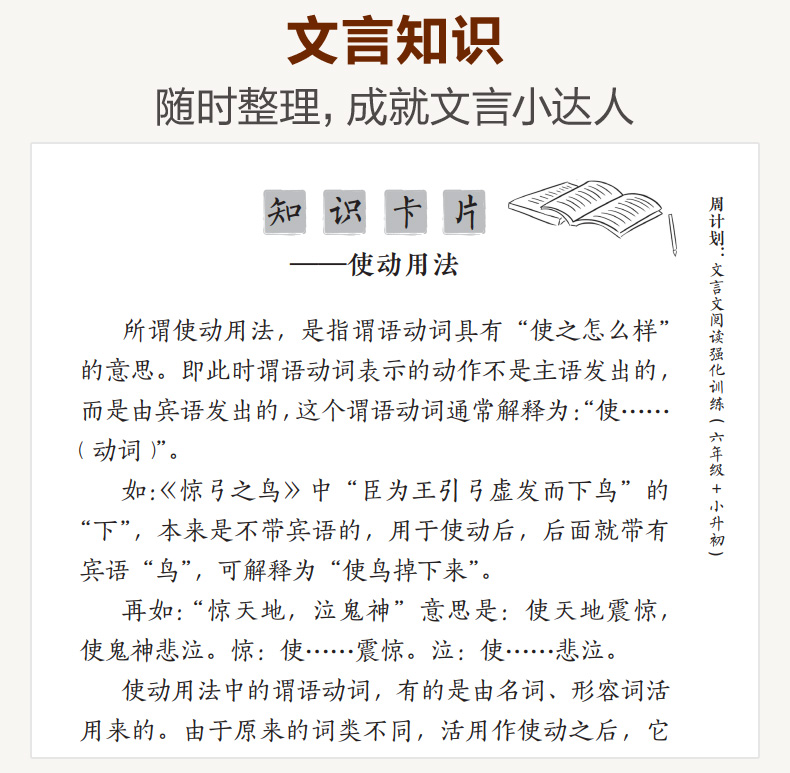 周计划 文言文阅读强化训练 六年级+小升初 赠朗诵音频 小学6年级升初中必备读本文言文拓展语文教辅辅导工具书每周10分钟