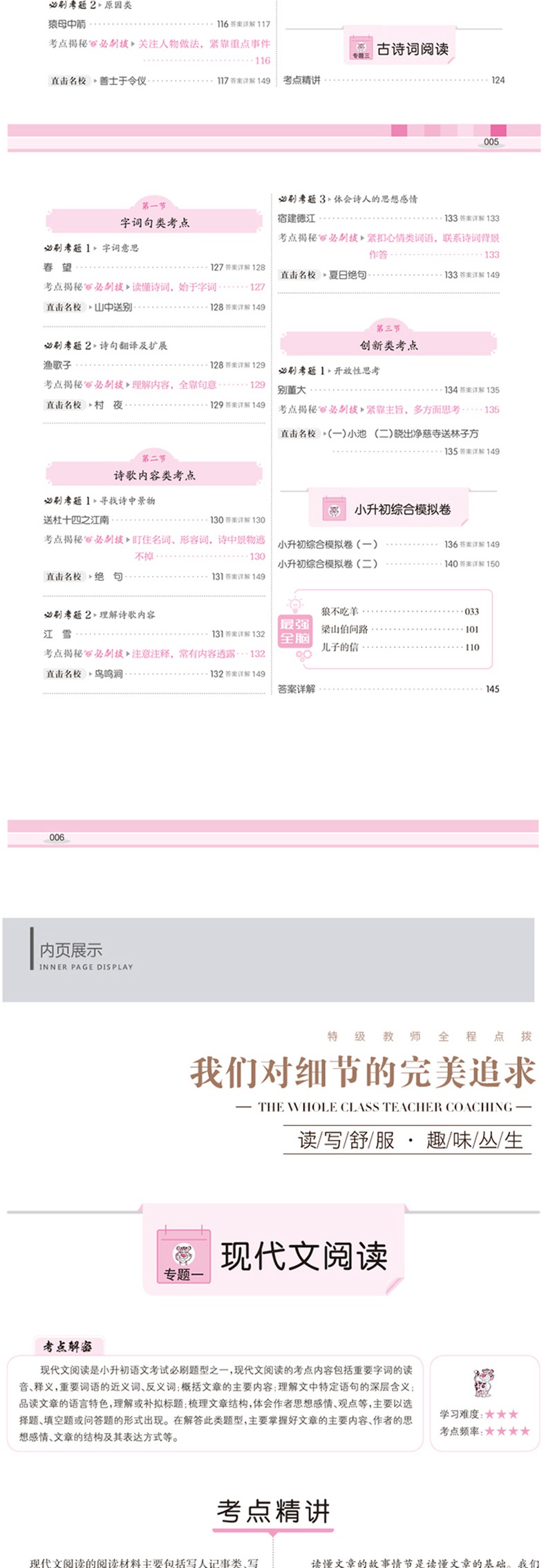 全脑训练 小升初必刷100篇 语文阅读题 特级教师全程点拨小学六年级升初中训练预备班衔接教材练习辅导学习教辅工具书作业本测试题