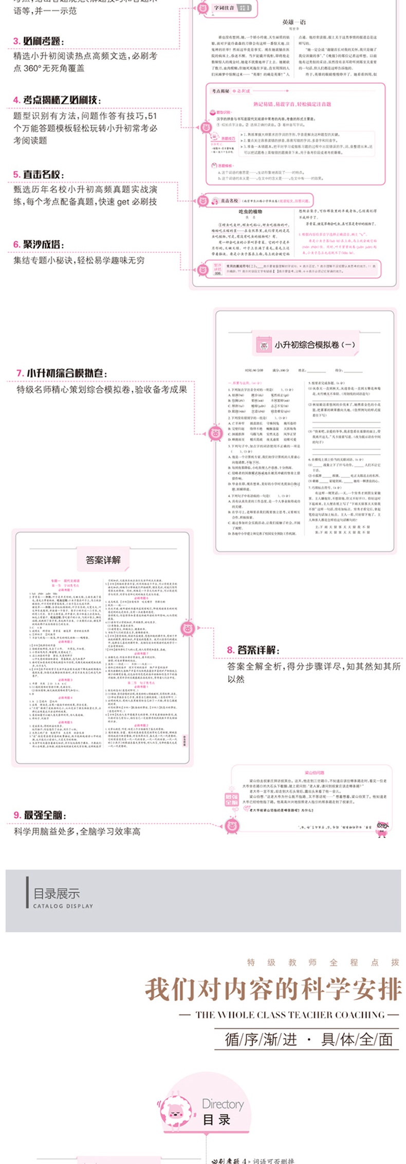 全脑训练 小升初必刷100篇 语文阅读题 特级教师全程点拨小学六年级升初中训练预备班衔接教材练习辅导学习教辅工具书作业本测试题