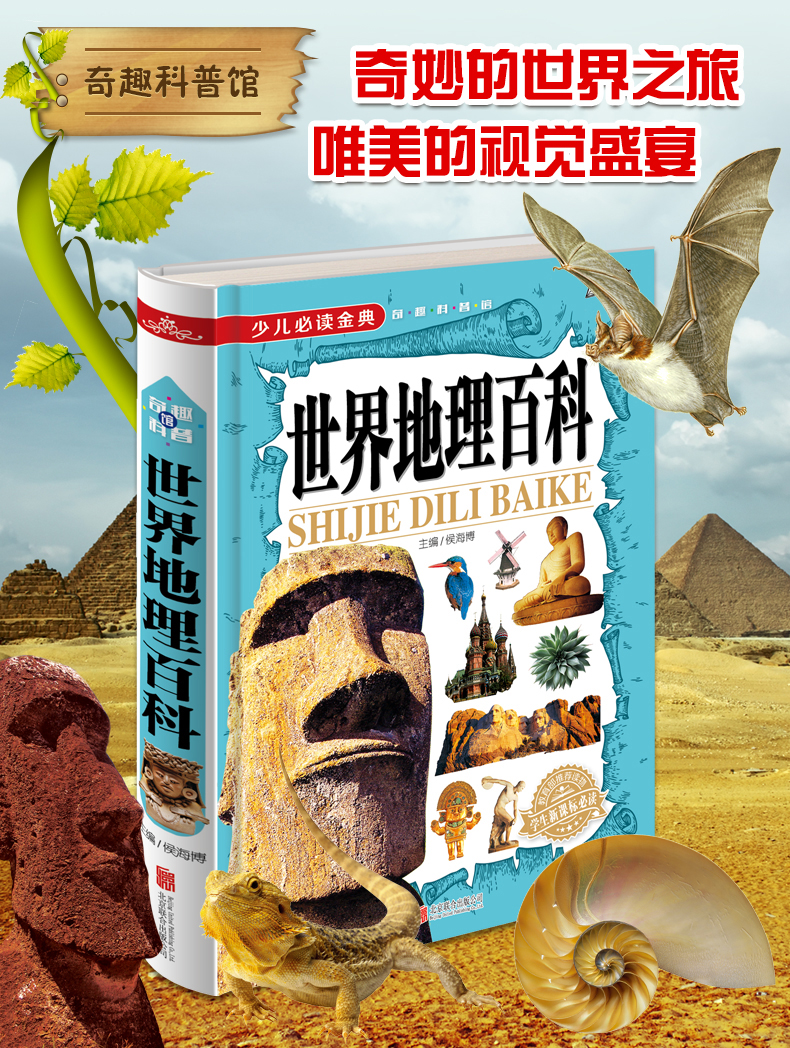 世界中国地理百科全书全套2册  写给少儿童百科全书  7-10岁 11-14岁 儿童课外读物