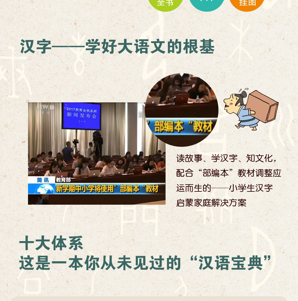 画给孩子的汉字故事 附《字课》小学生课外阅读书籍3-12岁幼儿识字启蒙早教互动书 汉字思维绘本故事