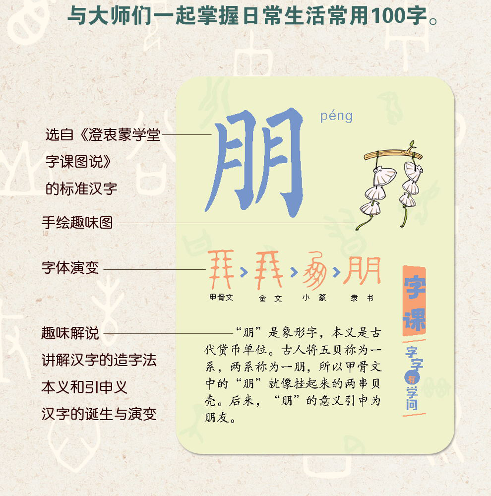 画给孩子的汉字故事 附《字课》小学生课外阅读书籍3-12岁幼儿识字启蒙早教互动书 汉字思维绘本故事