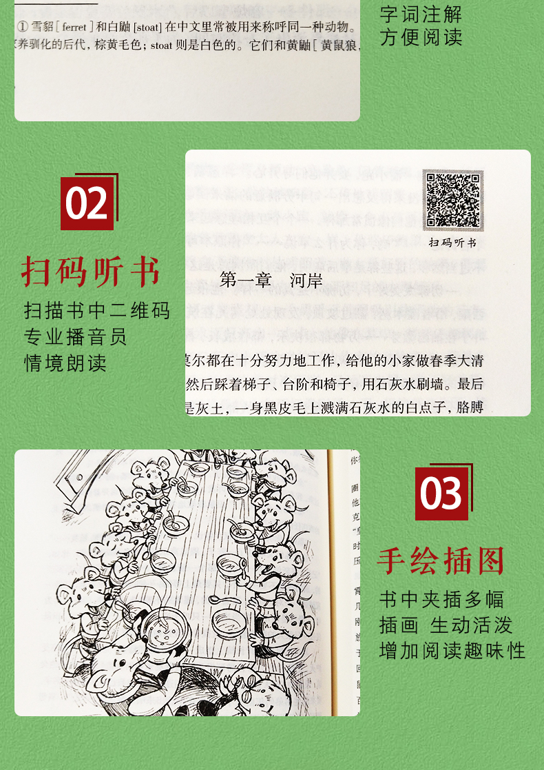 柳林风声书 正版原著全译本无删减 格雷厄姆原版 班主任老师推荐经典书目[有声伴读特价]