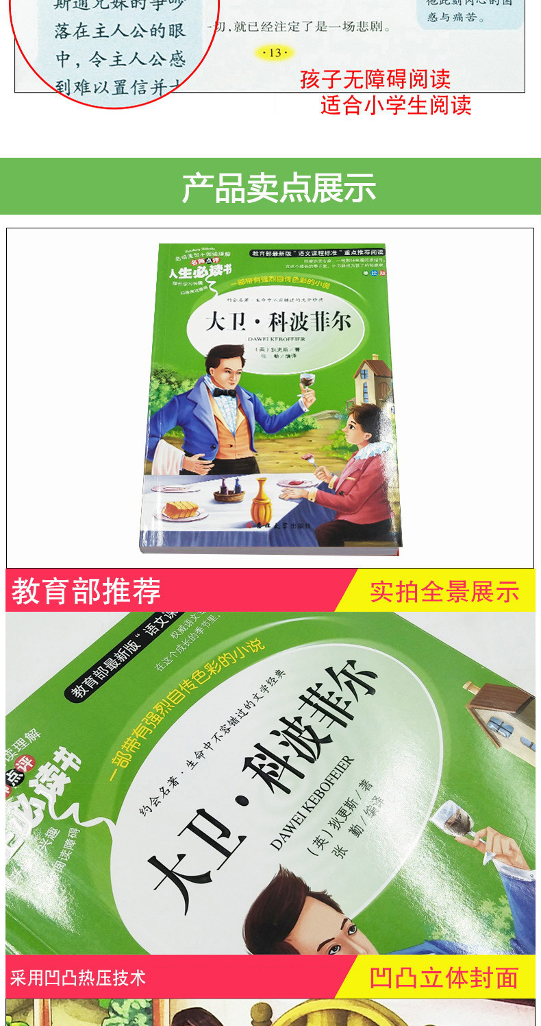 大卫科波菲尔 中小学生人生必读书狄更斯正版彩图无障碍阅读9-10-12-15岁青少版儿童文学小说名著