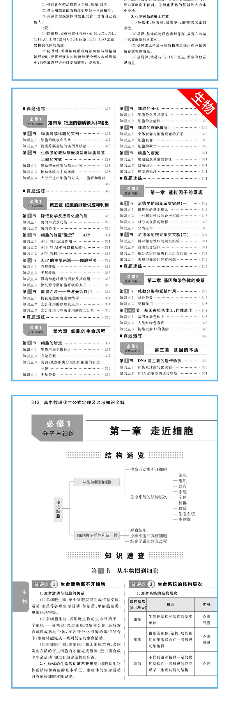 高中数理化生公式定理及必考知识全解 中学教辅 数学物理化学生物紧扣教材 必修+选修 高一高二高三理科知识点基础知识大全工具书