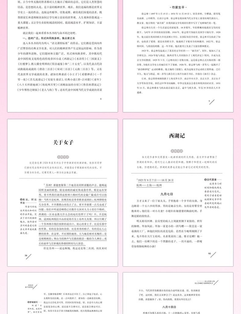 无障碍精读版 徐志摩散文集 语文新课标必读丛书课外阅读小学生三四五六年级寒暑假课外阅读青少年儿童经典文学散文书籍