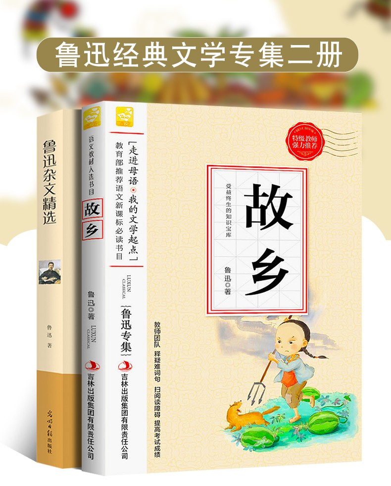 故乡鲁迅的六年级上册必读正版书籍/鲁迅杂文精选全集