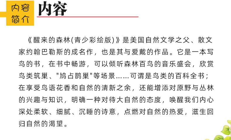 醒来的森林青少彩绘版巴勒斯著正版书新课标名著小书坊小学生三四五六年级课外阅读书籍河北少年
