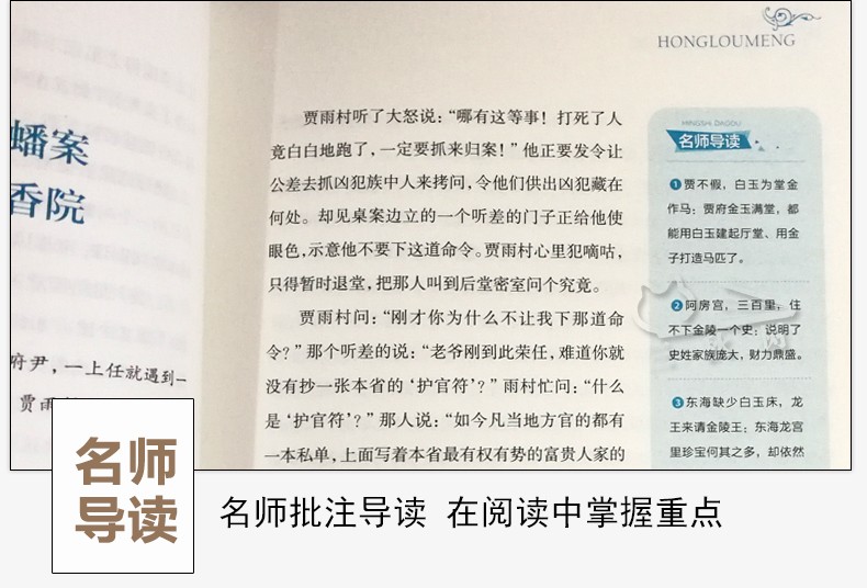 红楼梦原著正版书青少年版原版(导读+注解+解读)白话文/无障碍阅读/小学生四五六年级dj