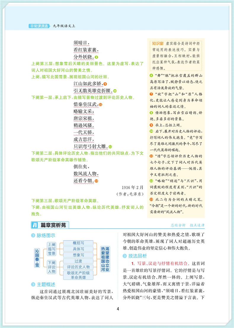 2020秋通城学典初中非常课课通九年级上册语文人教版江苏专用 初三9年级上RJ版教材同步课堂讲解重难