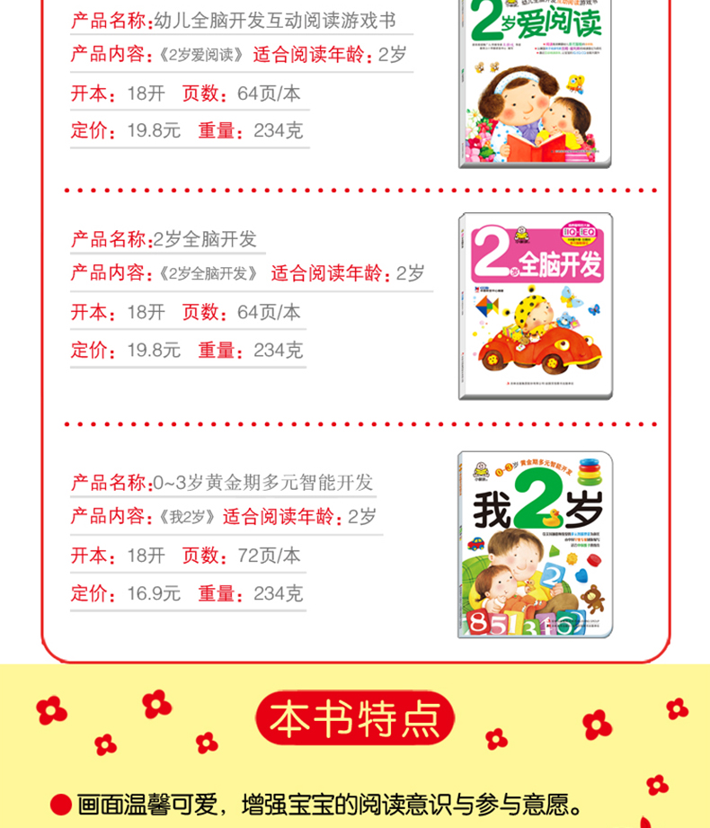 可怕的两岁 我2岁了 2岁爱阅读 张思莱教授幼儿书籍2-3岁左右脑开发两岁宝宝早教书启蒙绘本