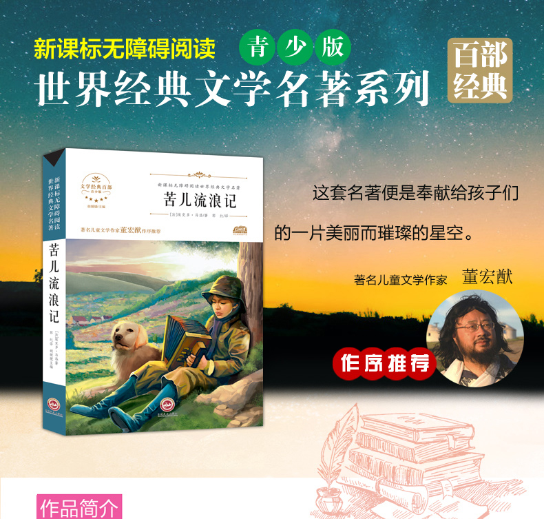 苦儿流浪记 世界经典文学名著 青少年阅读新课标小学生三四五六年级课外阅读书籍 苦儿流浪记 儿童文学