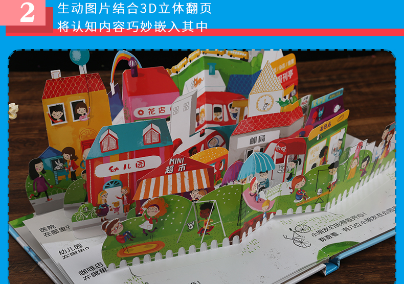 全2册 趣味立体场景认知书系列 找找看发现什么忙碌城市+数数看1-10数数字快乐农场 幼儿早教书