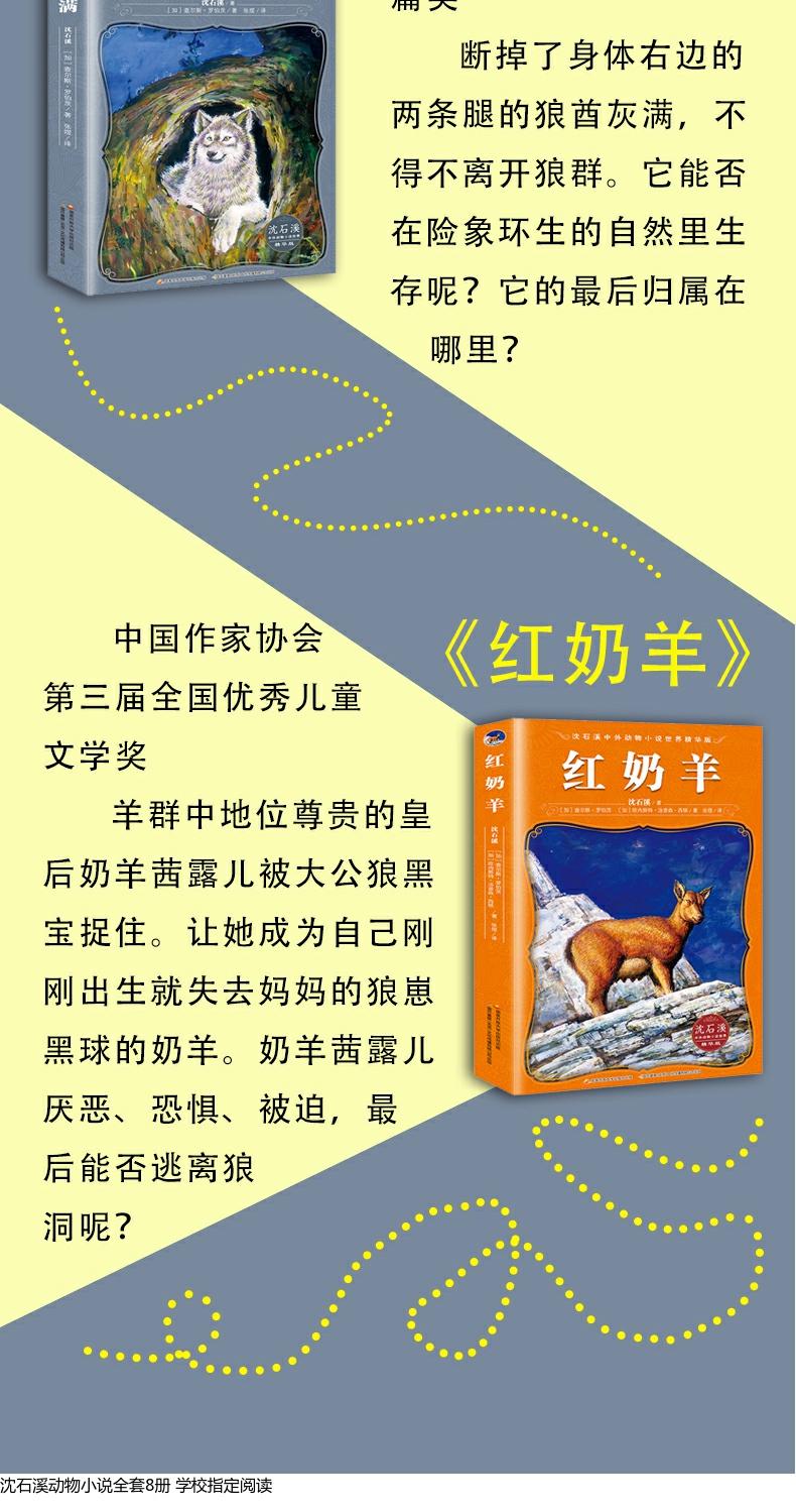 沈石溪动物小说全集8册正版残狼灰满犬王麦穗 小学生课外阅读书籍儿童文学三四五六年级读物