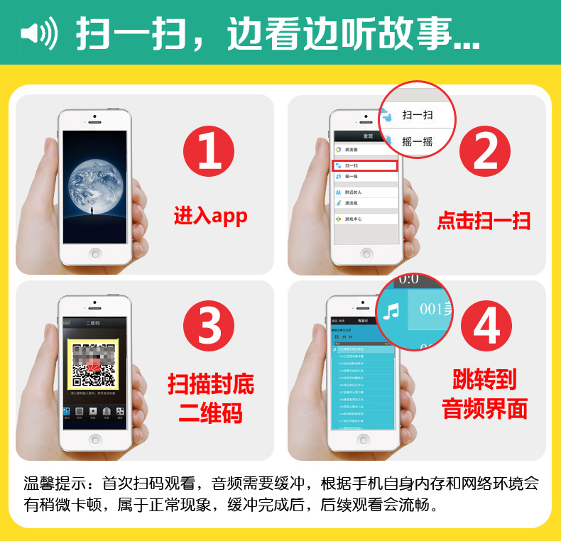 【有声读物同步伴读】西游记 精美彩图注音版3-6岁儿童睡前故事书 亲子读物幼儿名著绘本故事书