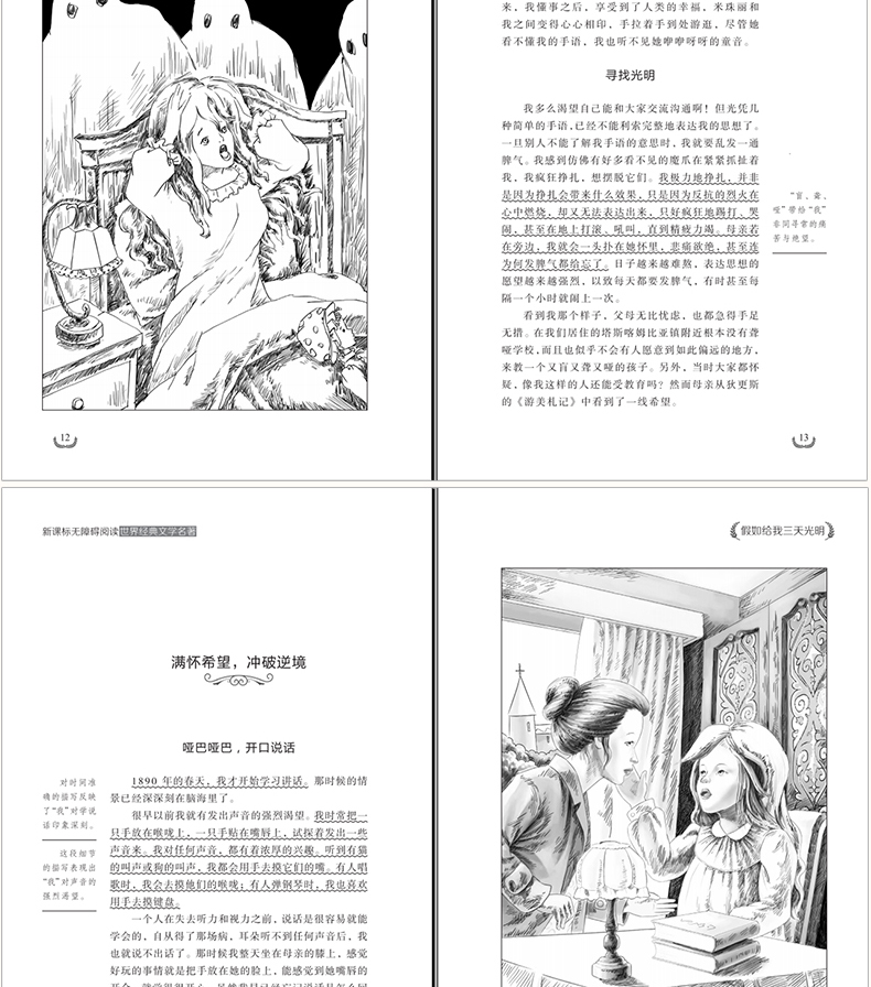 全2册世界经典文学名著阅读  爱丽丝漫游奇境记 假如给我三天光明 小学生三四五六年级课外阅读书籍