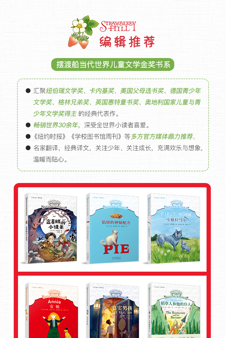 草莓山 摆渡船当代世界儿童文学金奖书系 小学生课外书6-12岁少儿读物四五六年级课外书