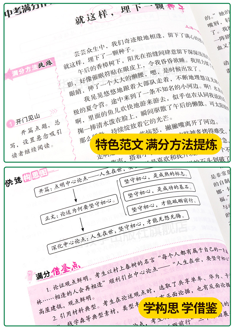 新中考满分作文真卷范本中考满分作文全解全析 备考2020年 中考满分作文一本书 满分作文中考秘籍