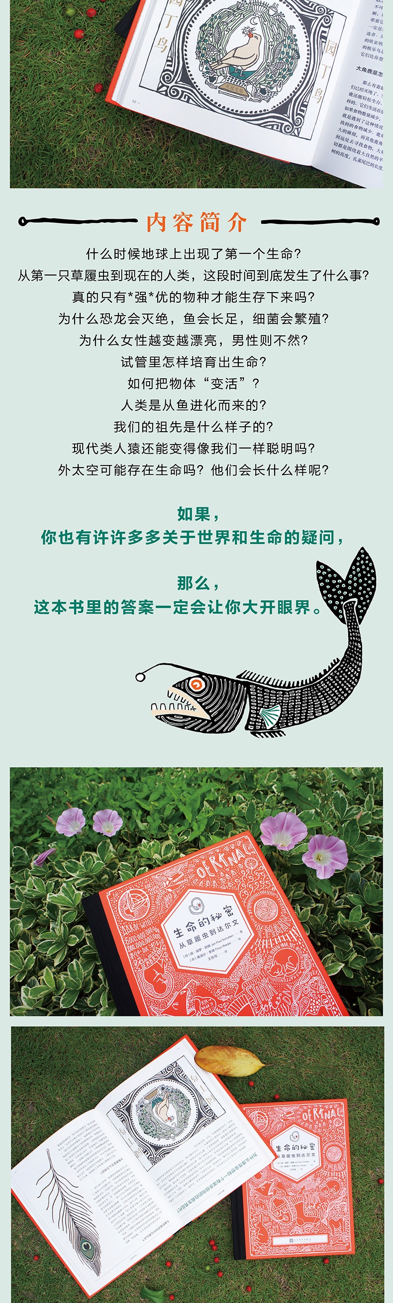 生命的秘密：从草履虫到达尔文 扬保罗著 达尔文进化论荣获荷兰金铅笔奖 物理生物奥秘进化小学生自然科学