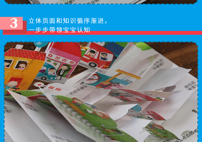 全2册 趣味立体场景认知书系列 找找看发现什么忙碌城市+数数看1-10数数字快乐农场 幼儿早教书