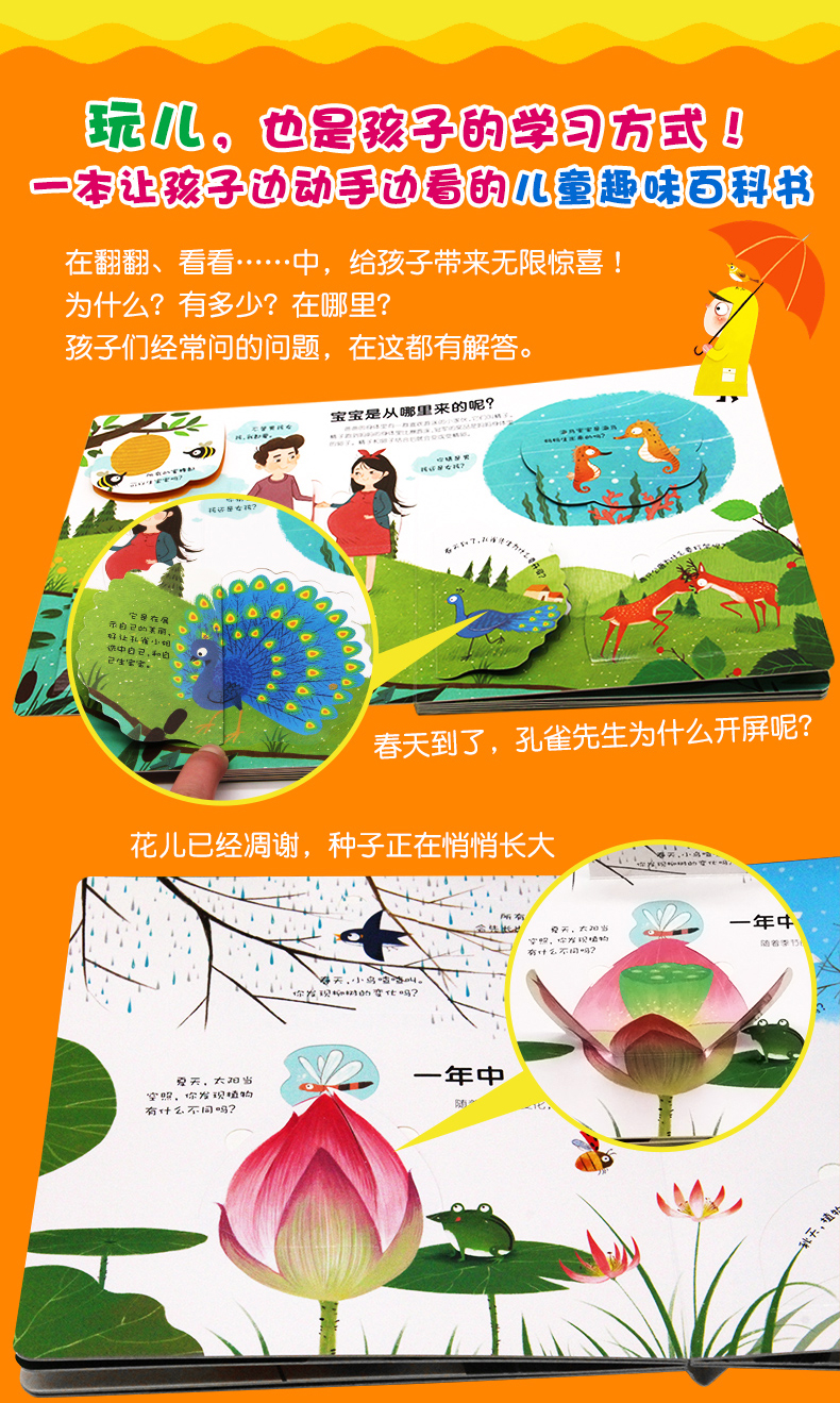正版全8册宝宝撕不烂 儿童立体书3d翻翻书 婴幼儿启蒙认识情景体验绘本两三岁宝宝书籍 幼儿园早教