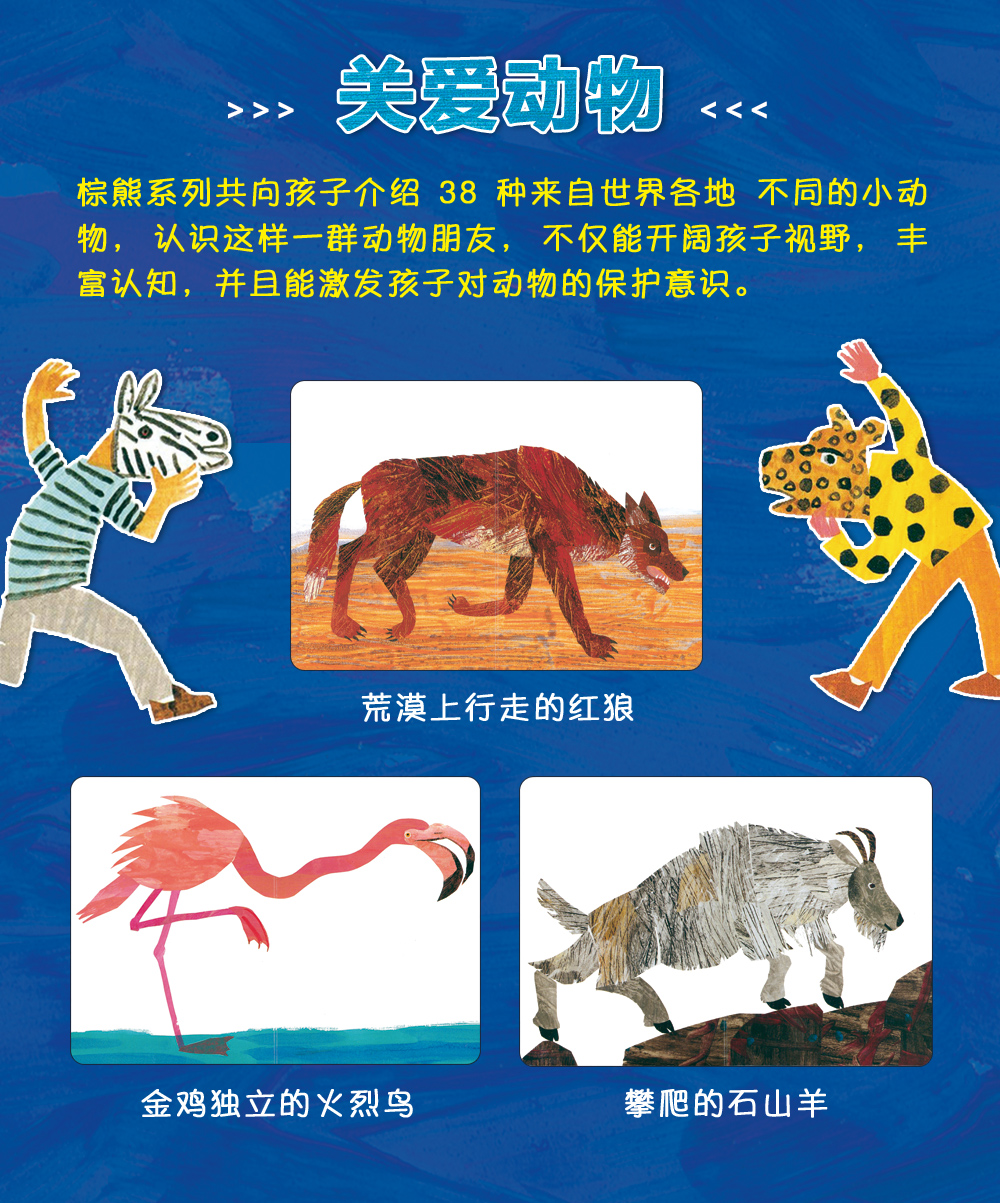 FX凯迪克图书Brown Bear Collection 棕熊四册盒装 英语启蒙认知绘本 点读版 支持好饿的毛毛虫点读笔毛毛虫点读笔配套书
