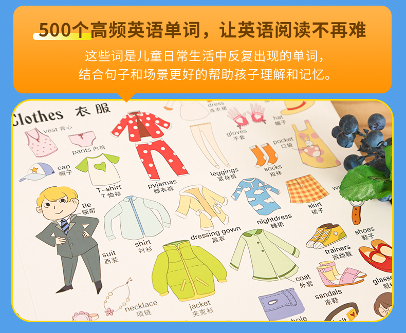 英语单词情景认知书+幼儿启蒙英语500词+英语启蒙100句 全套3册儿童英文早教有声绘本 幼儿园宝宝学英语教材读物大书3-5-6岁双语