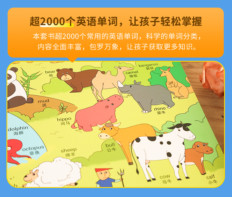 英语单词情景认知书+幼儿启蒙英语500词+英语启蒙100句 全套3册儿童英文早教有声绘本 幼儿园宝宝学英语教材读物大书3-5-6岁双语