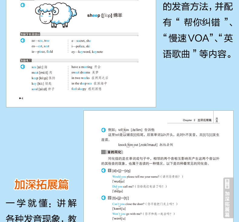 外教 视频 必学的英语发音入门书人人学音标零基础英语音标教材英语书 英语音标教材初中高中英语音标入门国JY