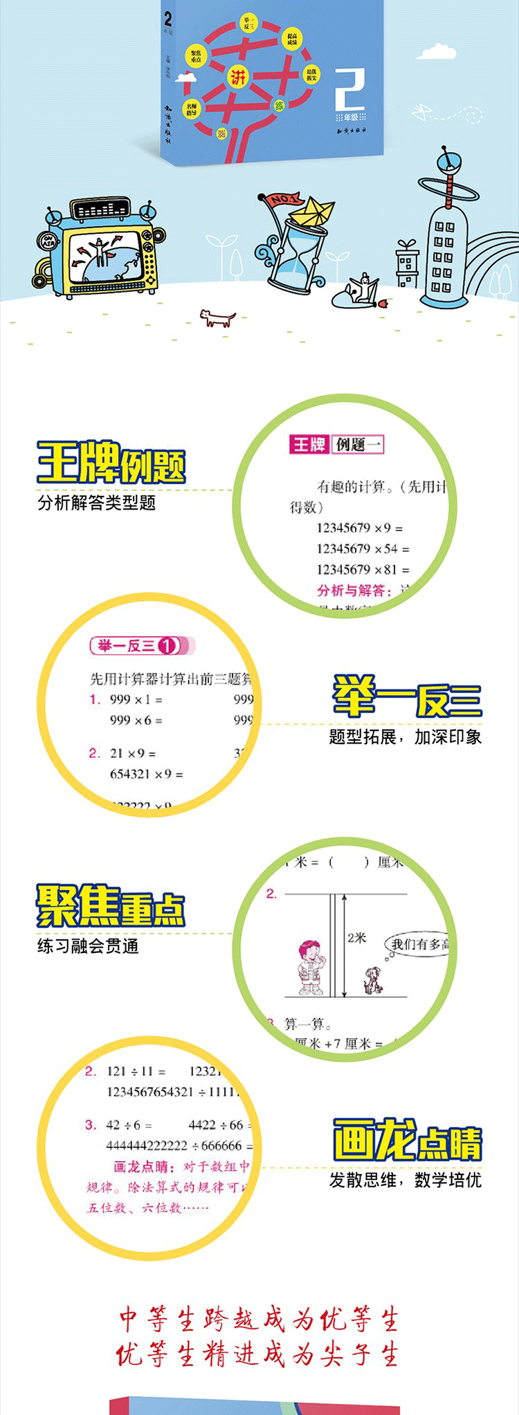 优等生数学1-2年级共2册 小学生数学学习方法训练开拓思维解题思路奥数阶梯训练名师指导解析同步教辅书