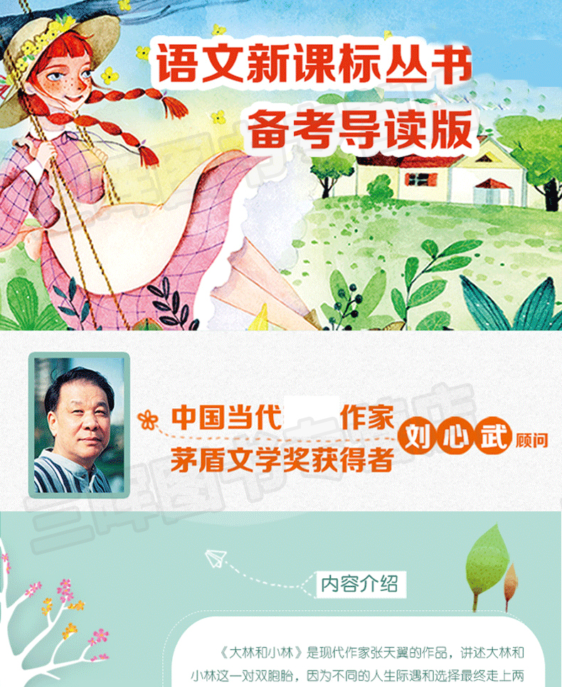 大林和小林 稻草人 寄小读者 宝葫芦的秘密 全4册 七八年级初中生名著 小学生五六年级课外阅读物
