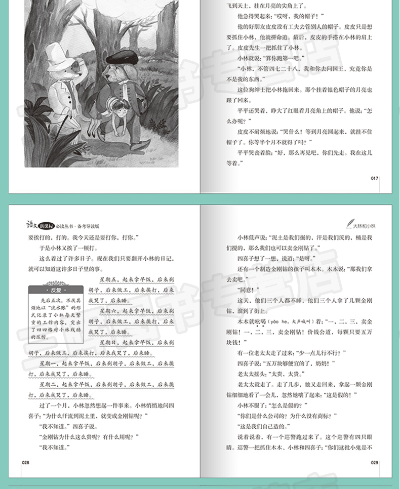 大林和小林 稻草人 寄小读者 宝葫芦的秘密 全4册 七八年级初中生名著 小学生五六年级课外阅读物